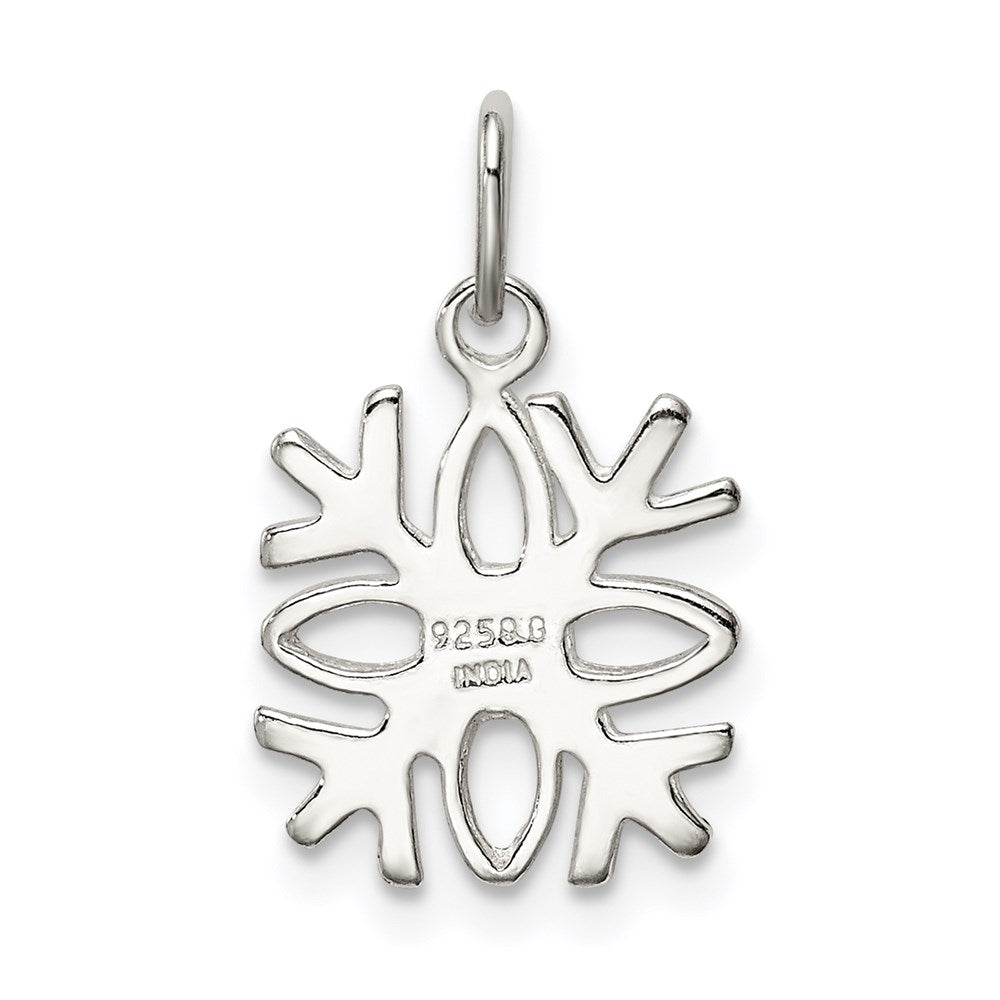 Sterlingsilber Poliert Schneeflocke Charm