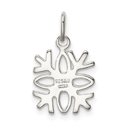 Sterlingsilber Poliert Schneeflocke Charm