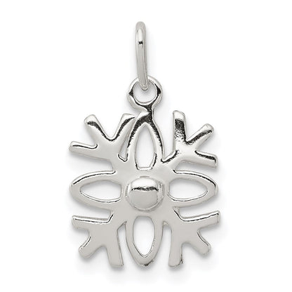 Sterlingsilber Poliert Schneeflocke Charm