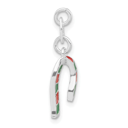 Sterlingsilber Poliert Emailliert Weihnachten Scarf Charm