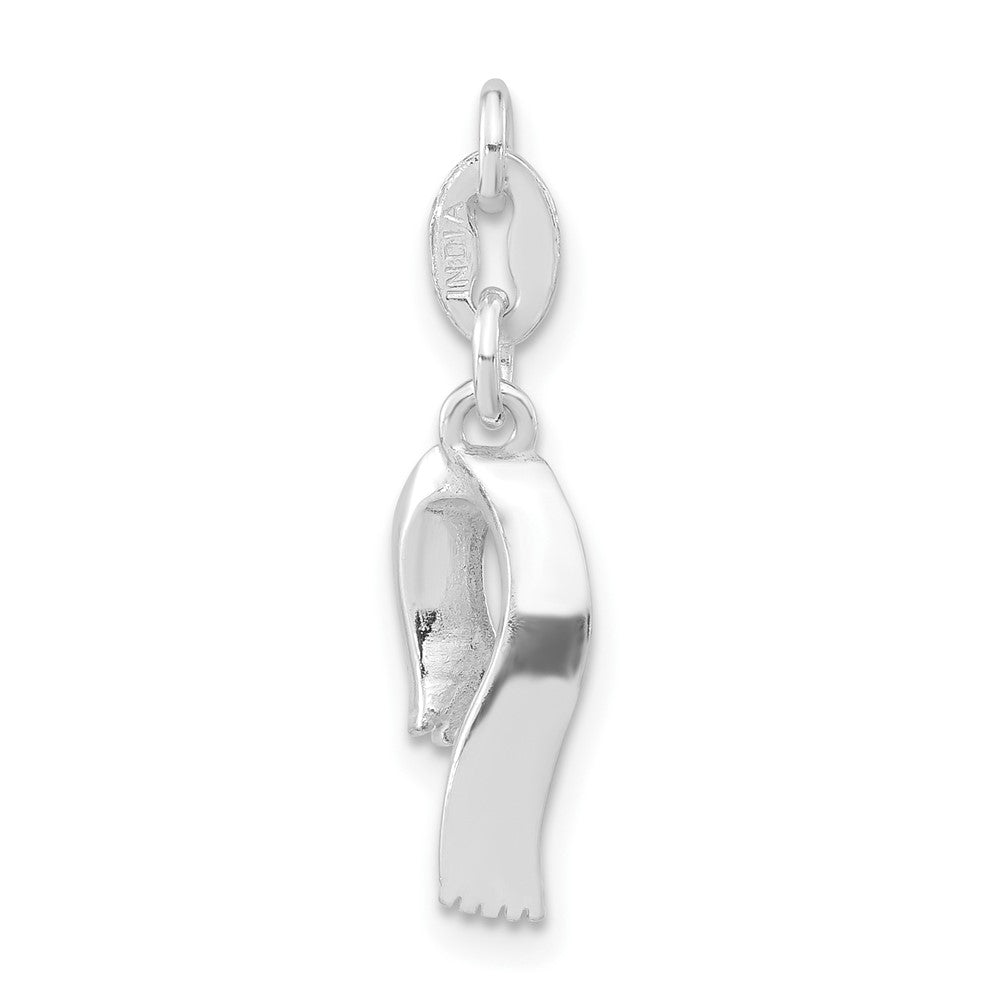 Sterlingsilber Poliert Emailliert Weihnachten Scarf Charm