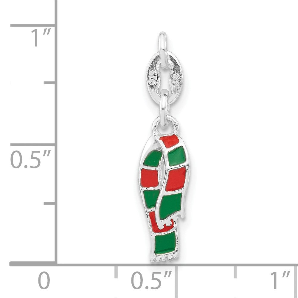 Sterlingsilber Poliert Emailliert Weihnachten Scarf Charm