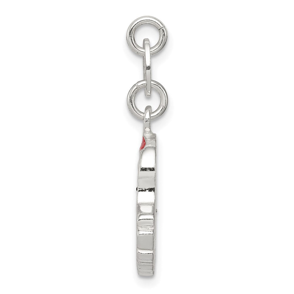 Sterlingsilber Poliert Emaille Santa Charm