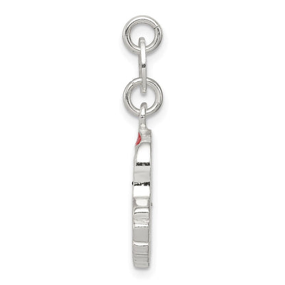 Sterlingsilber Poliert Emaille Santa Charm