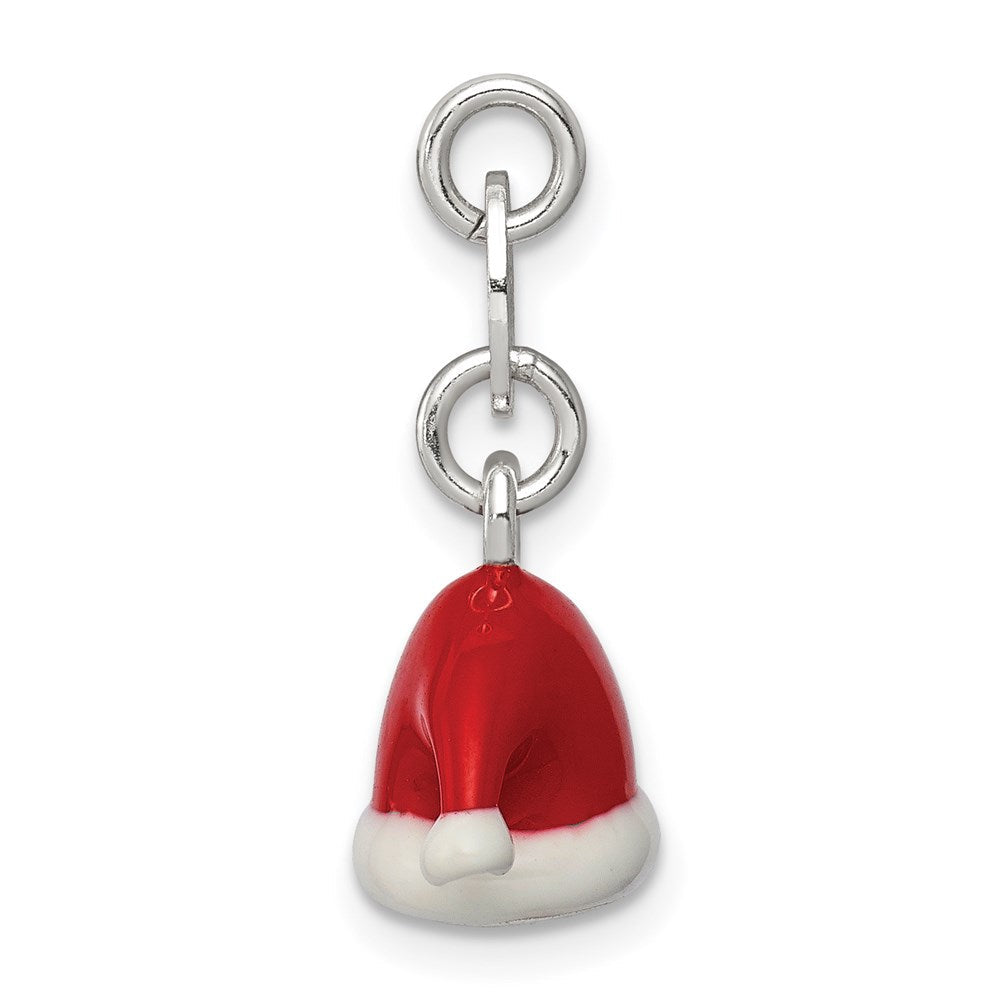 Sterlingsilber Poliert Emaille Santa Hat Charm