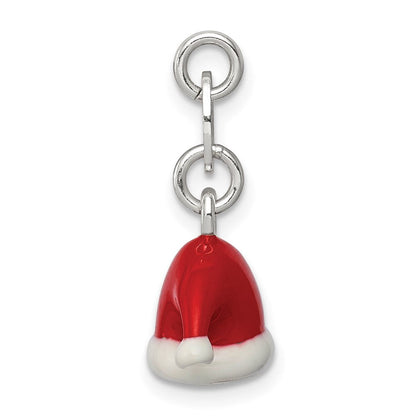 Sterlingsilber Poliert Emaille Santa Hat Charm
