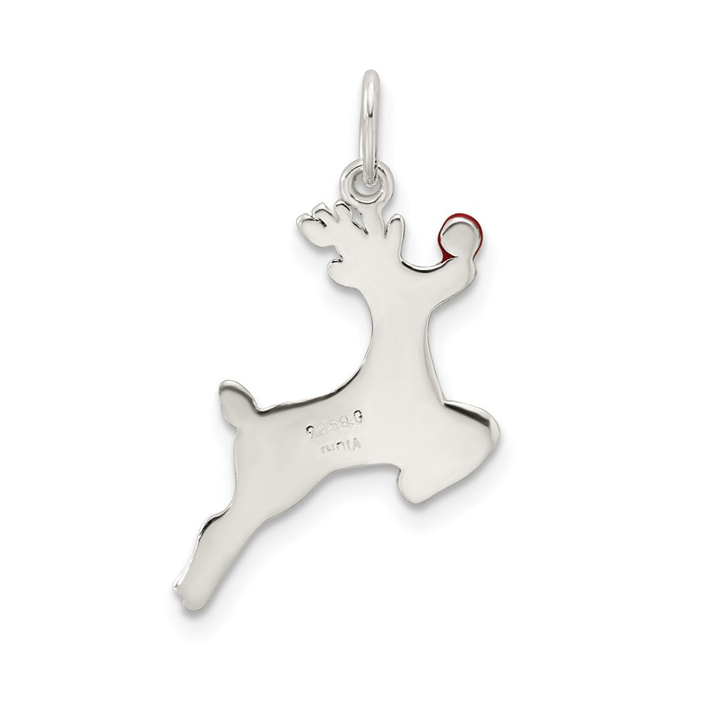 Sterlingsilber Poliert Emaille Reindeer Anhänger