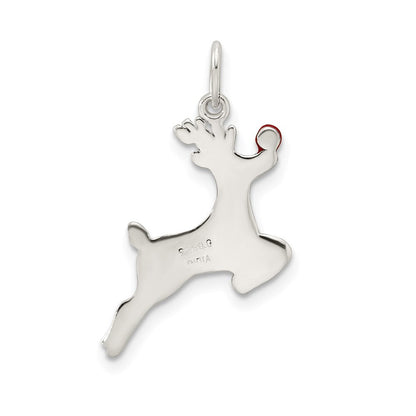 Sterlingsilber Poliert Emaille Reindeer Anhänger