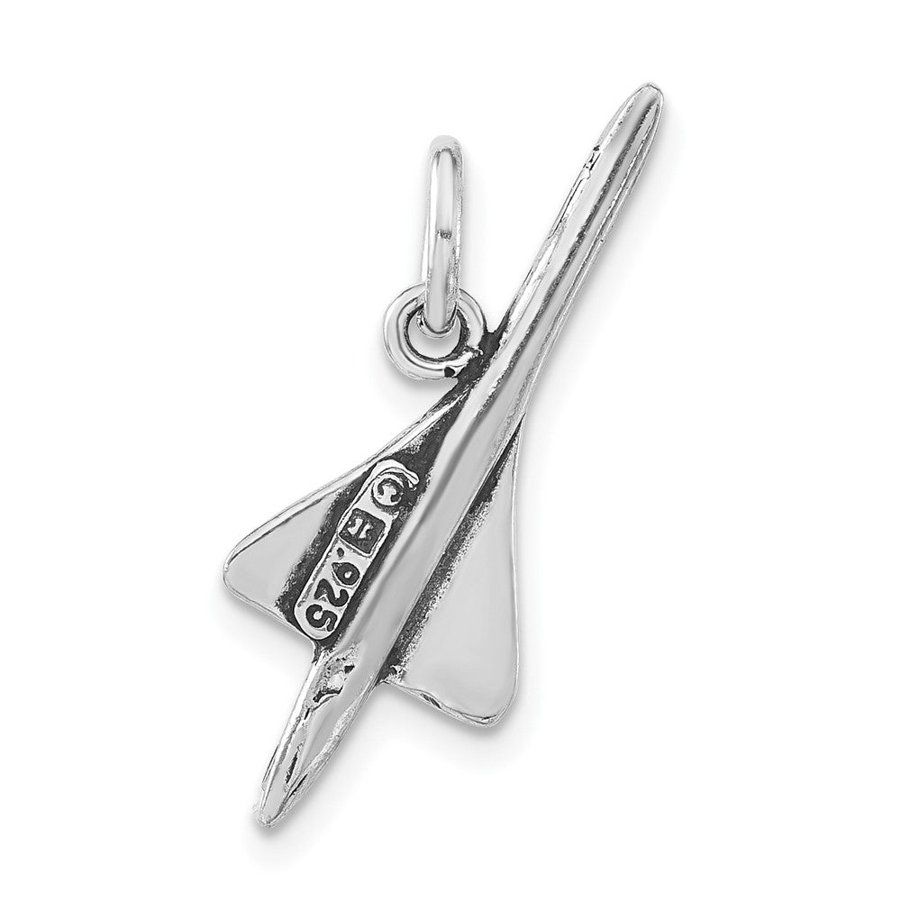 Sterlingsilber Poliert & Antikisiert Flugzeug Anhänger