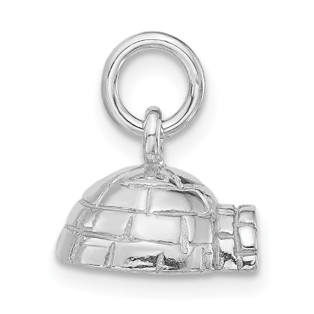 Sterlingsilber 3-d Poliert Igloo Anhänger