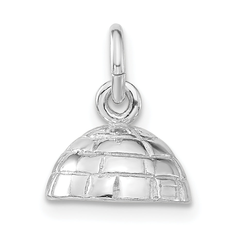 Sterlingsilber 3-d Poliert Igloo Anhänger