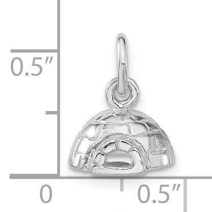 Sterlingsilber 3-d Poliert Igloo Anhänger