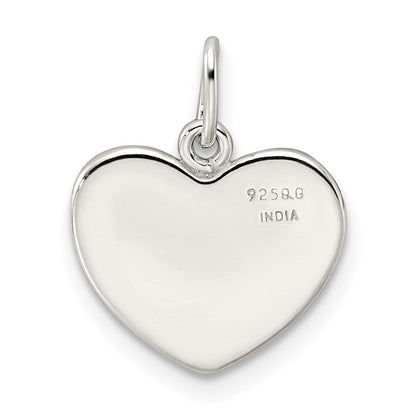 Sterlingsilber Poliert Emaille American Flag Herz Anhänger