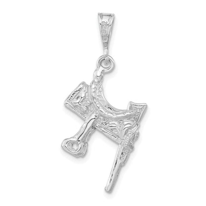 Sterlingsilber 3-d Poliert Saddle Anhänger