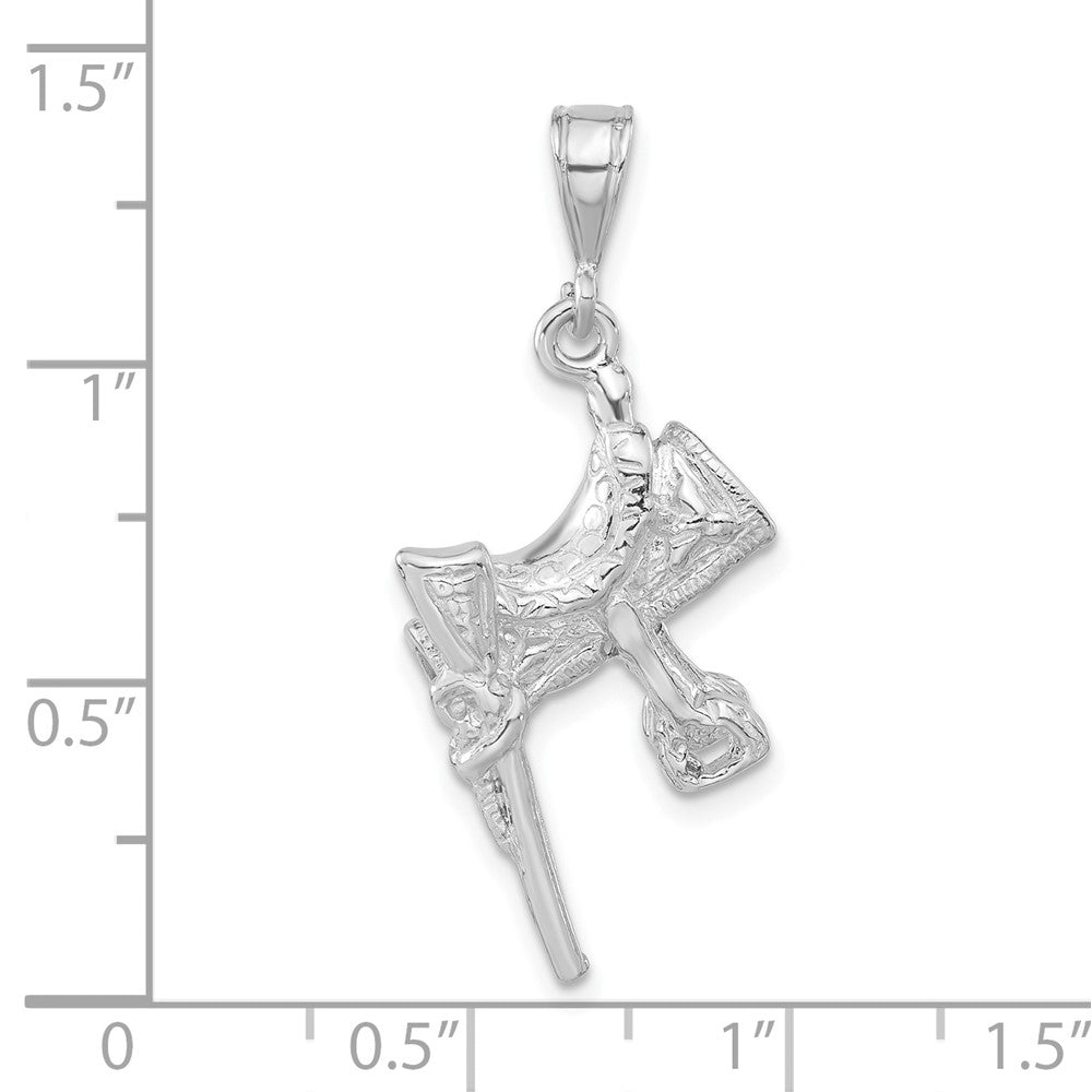 Sterlingsilber 3-d Poliert Saddle Anhänger
