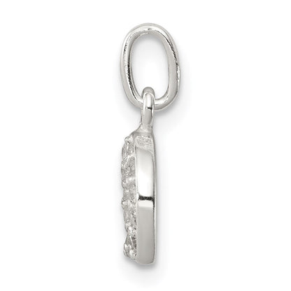 Sterlingsilber Poliert Hufeisen Zirkonia Charm