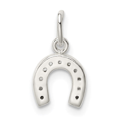Sterlingsilber Poliert Hufeisen Zirkonia Charm