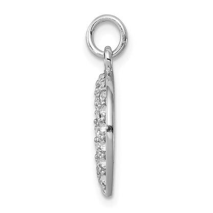 Sterlingsilber Rhodiniert Hufeisen mit Kristall Anhänger