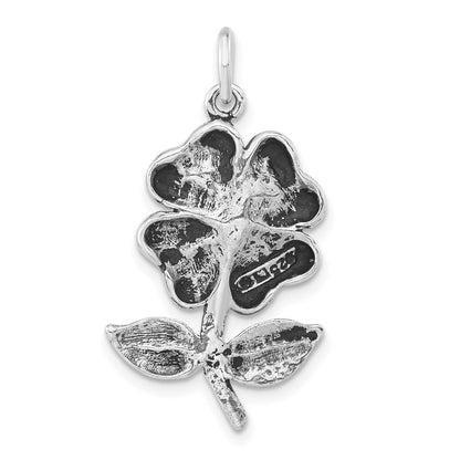 Sterlingsilber Poliert & Antikisiert Blume Anhänger