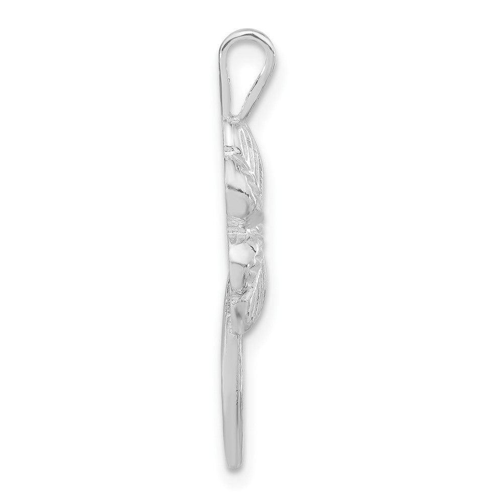 Sterlingsilber Poliert & Strukturiert Klee Kette Anhänger