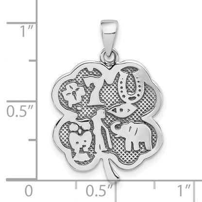 Sterlingsilber Antikisiert Good Luck Icon Klee Anhänger