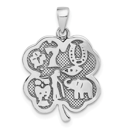 Sterlingsilber Antikisiert Good Luck Icon Klee Anhänger