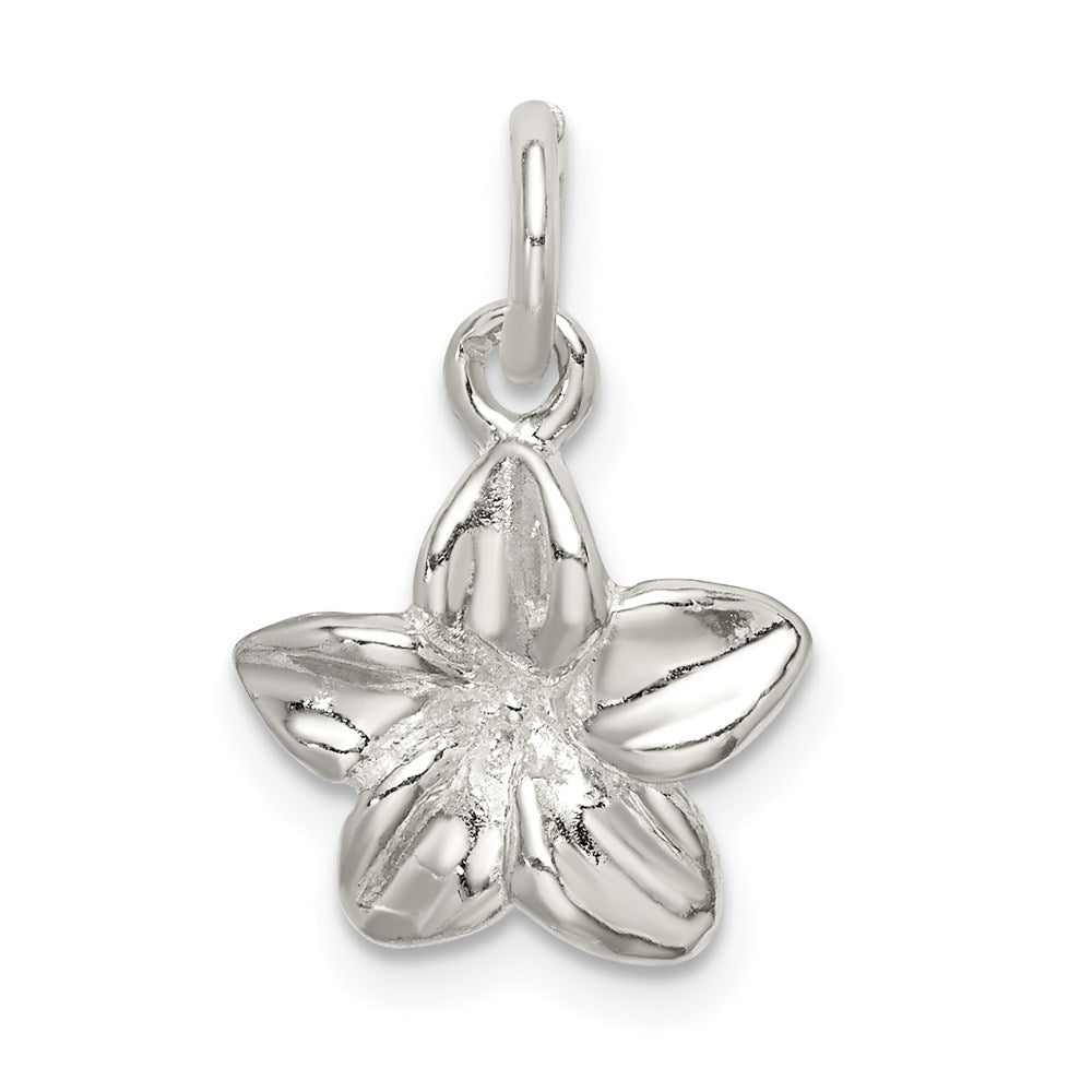 Sterlingsilber Poliert Plumeria Blume Anhänger