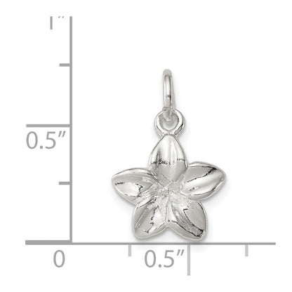 Sterlingsilber Poliert Plumeria Blume Anhänger