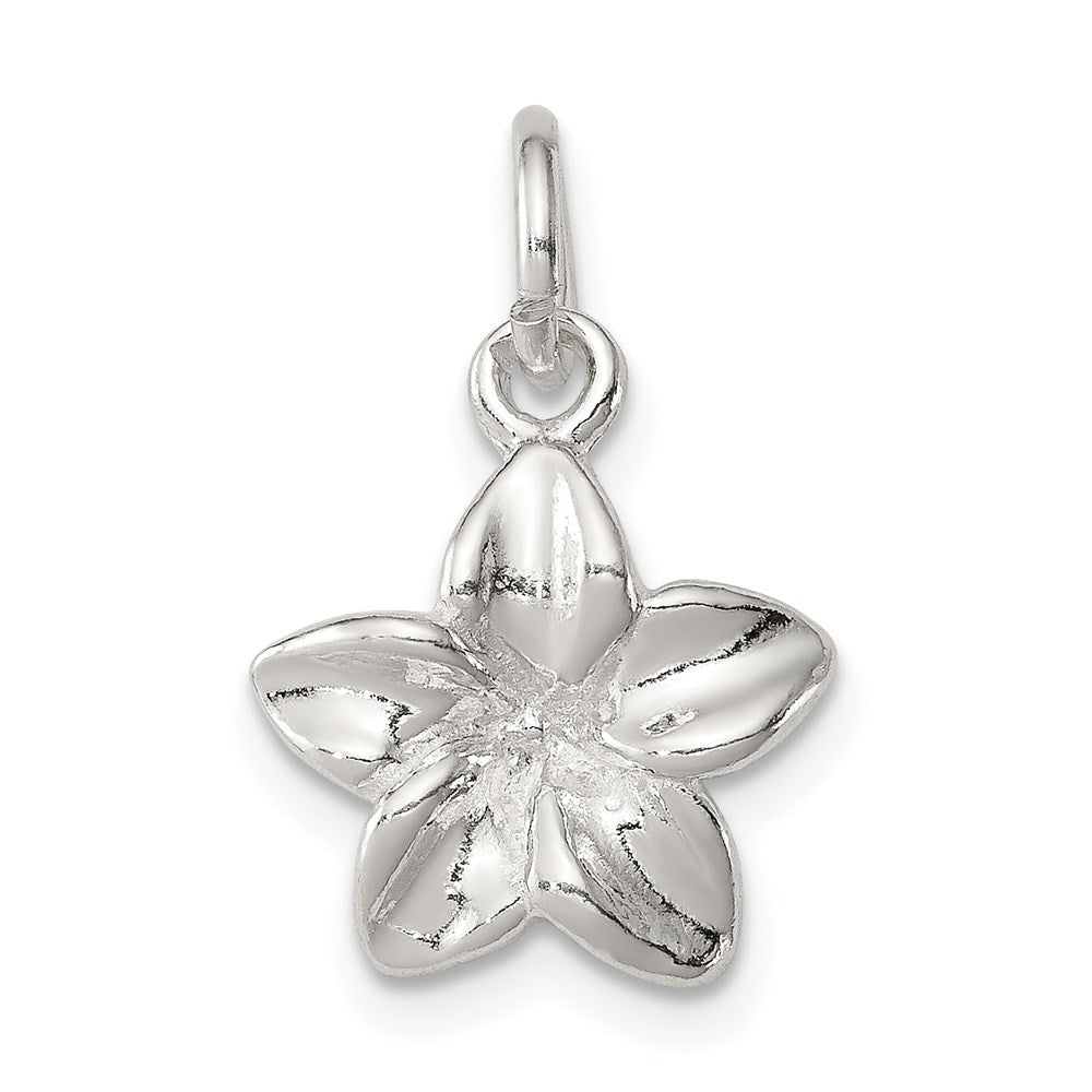 Sterlingsilber Poliert Plumeria Blume Anhänger
