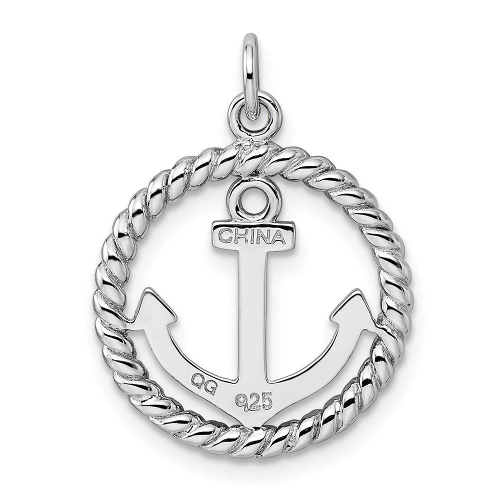 Sterlingsilber Rhodiniert Anker Anhänger