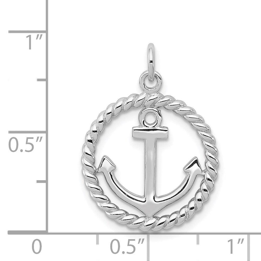 Sterlingsilber Rhodiniert Anker Anhänger