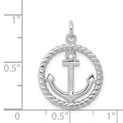 Sterlingsilber Rhodiniert Anker Anhänger