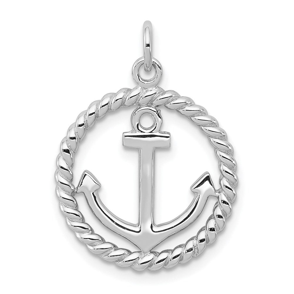 Sterlingsilber Rhodiniert Anker Anhänger