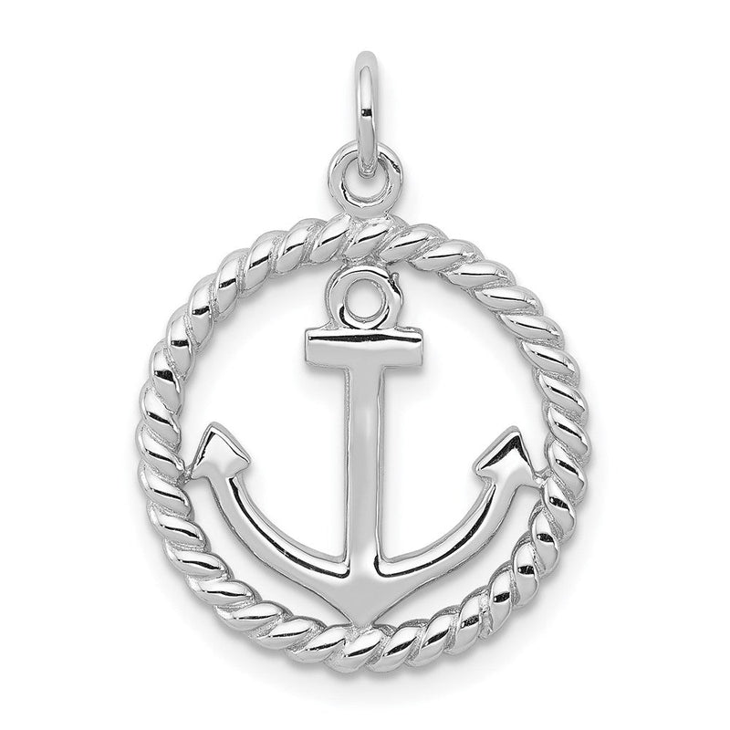 Sterlingsilber Rhodiniert Anker Anhänger