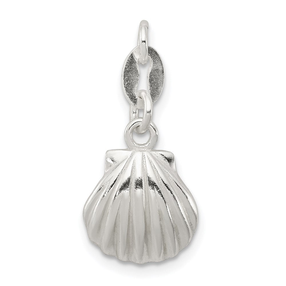 Sterlingsilber Poliert & Satiniert Seashell Charm