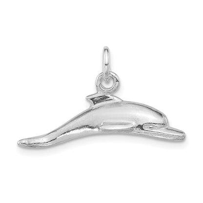 Sterlingsilber Poliert 3d Delfin Anhänger