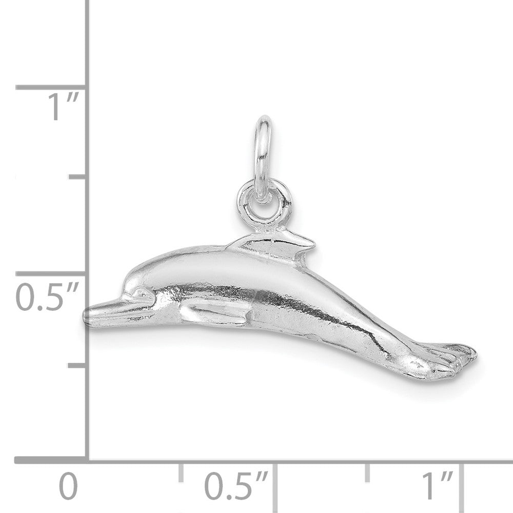 Sterlingsilber Poliert 3d Delfin Anhänger