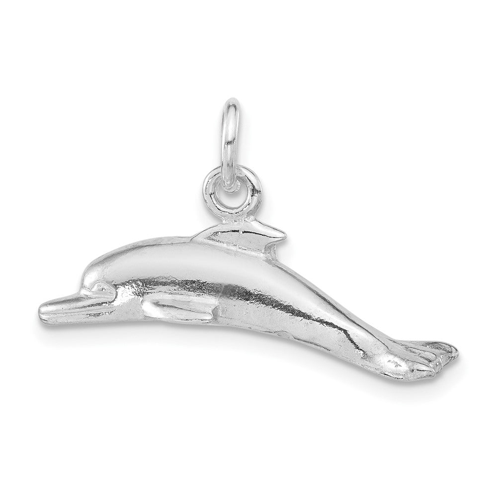 Sterlingsilber Poliert 3d Delfin Anhänger