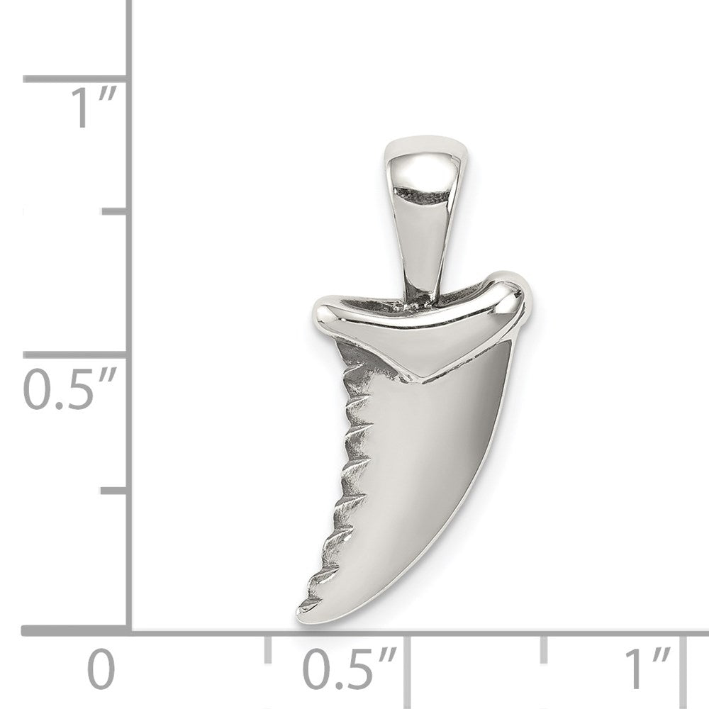 Sterlingsilber Antikisiert Poliert Shark Tooth Anhänger