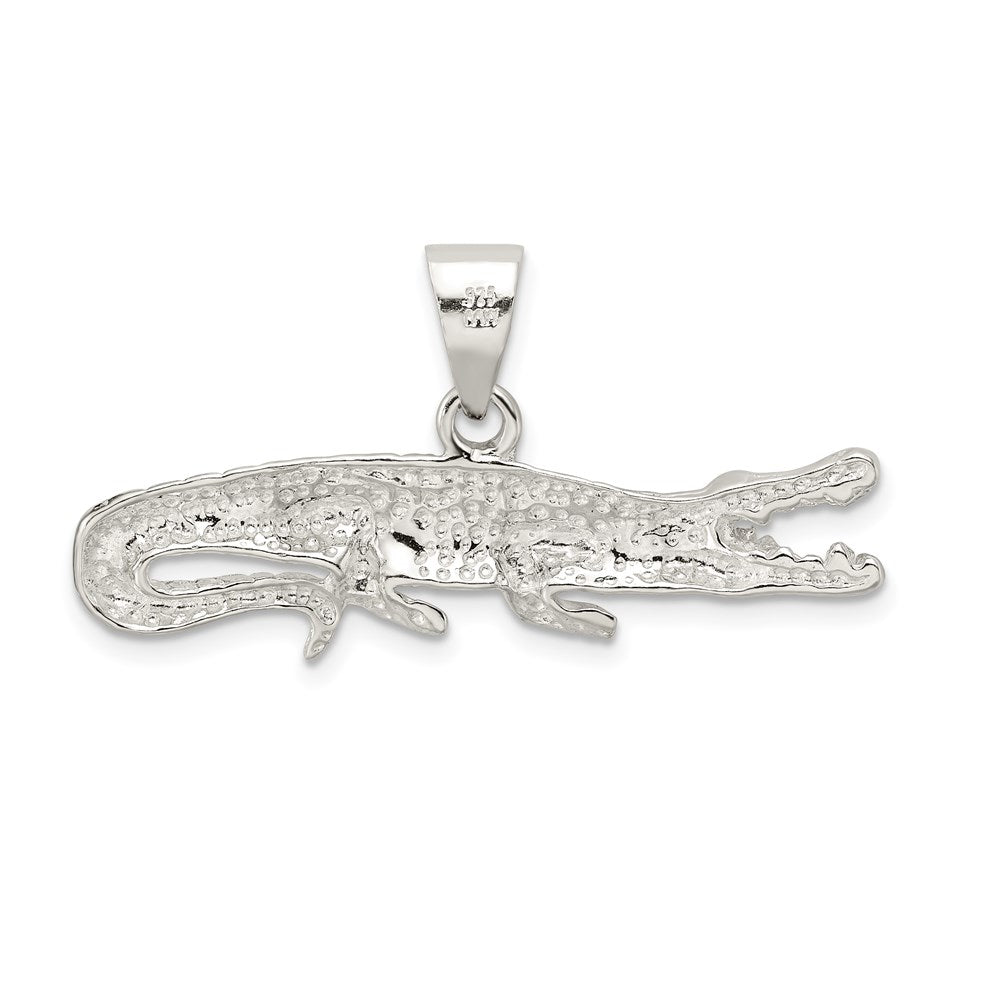Sterlingsilber Poliert & Strukturiert Crocodile Anhänger