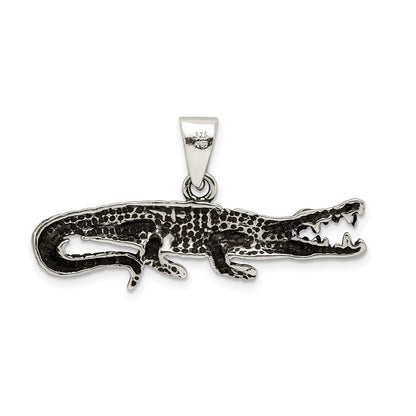 Sterlingsilber Antikisiert & Strukturiert Crocodile Anhänger