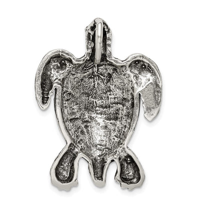 Sterlingsilber Antikisiert & Strukturiert Schildkröte Kette Anhänger