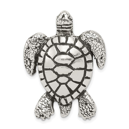 Sterlingsilber Antikisiert & Strukturiert Schildkröte Kette Anhänger