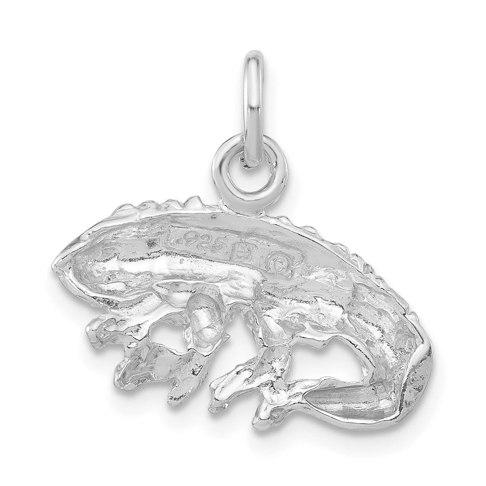 Sterlingsilber Poliert & Strukturiert Iguana Anhänger