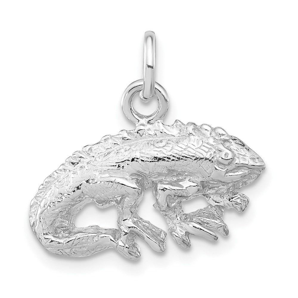 Sterlingsilber Poliert & Strukturiert Iguana Anhänger