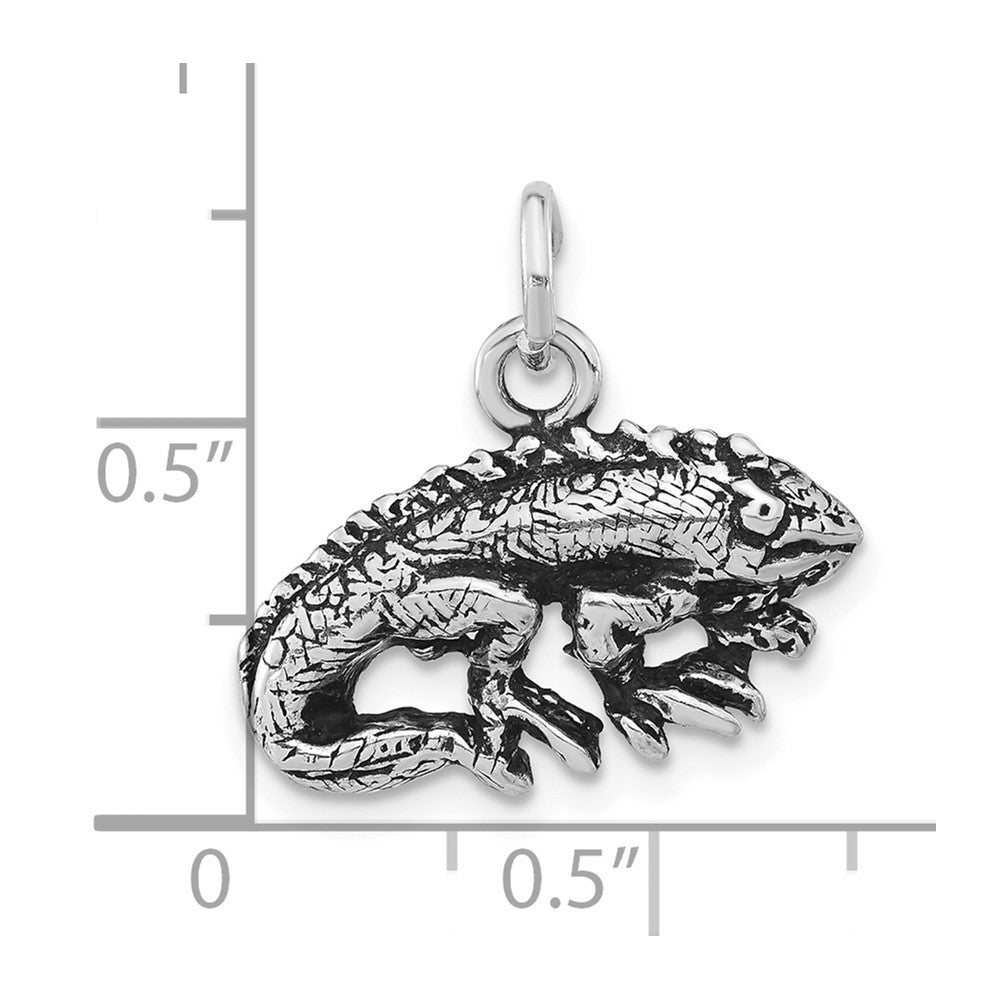 Sterlingsilber Antikisiert & Strukturiert Iguana Anhänger