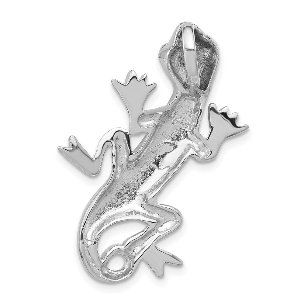 Sterlingsilber Poliert Emailliert Gecko Kette Anhänger