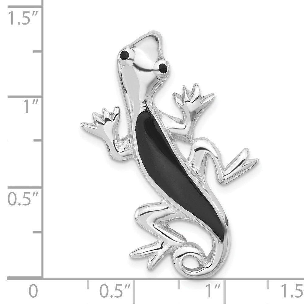 Sterlingsilber Poliert Emailliert Gecko Kette Anhänger