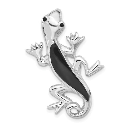 Sterlingsilber Poliert Emailliert Gecko Kette Anhänger