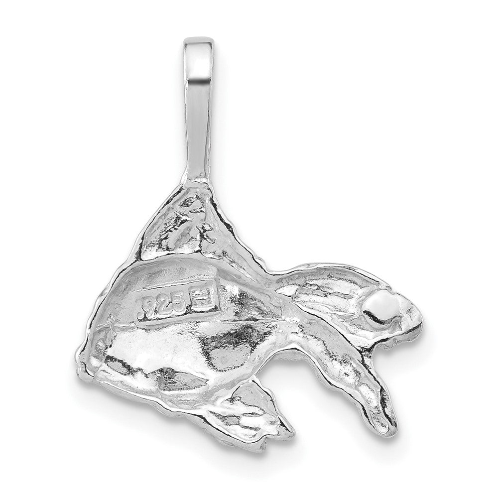 Sterlingsilber Poliert & Strukturiert Goldfish Kette Anhänger